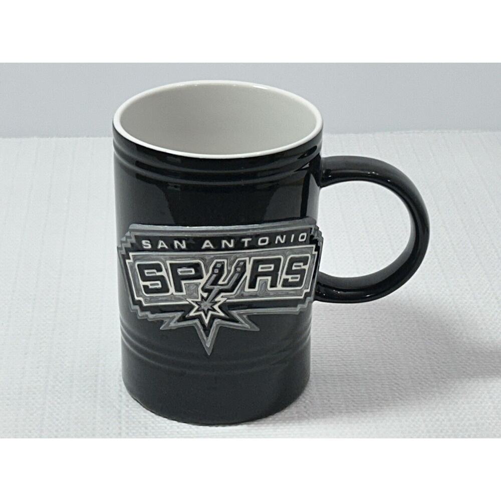 Great American Pewter Coffee Mug San Antonio Spurs Basketball 3D Emblem Black